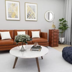 Traditional Faux Leather 5 Drawer Chest Camel Brown - Olivia & May -Baxton Studio Store GUEST 6ebd4c3c 054d 45a5 a071 a1610901fa07