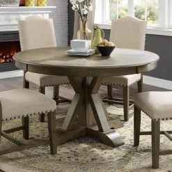 Iohomes Jellison Transitional Round Dining Table Light Oak - HOMES: Inside + Out