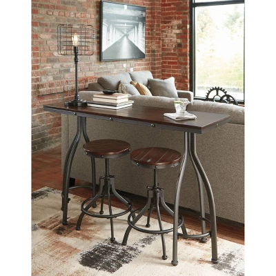 Set Of 3 Odium Rectangular Dining Room Counter Table Set Brown - Signature Design By Ashley 4 Set Of 3 Odium Rectangular Dining Room Counter Table Set Brown - Signature Design By Ashley - Image 2