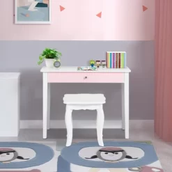 Costway Kids Vanity Set Princess Makeup Dressing Play Table Set W/Mirror White Pink 15 Costway Kids Vanity Set Princess Makeup Dressing Play Table Set W/Mirror White Pink -Baxton Studio Store GUEST 6ee985af 3cff 496d bbd1 534f36e8a71e