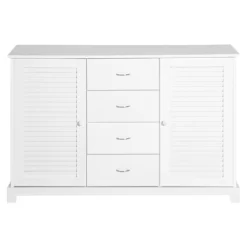 HOMCOM 47" Modern Storage Cabinet Buffet Sideboard With Drawers And Louvered Doors- White 9 HOMCOM 47" Modern Storage Cabinet Buffet Sideboard With Drawers And Louvered Doors- White -Baxton Studio Store GUEST 6eecc1cd d9a5 4b6c 9ff9 6bfd0c9a3451