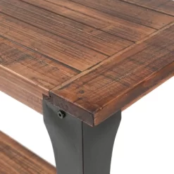 LuxenHome Dark Brown Wood And Black Metal 1-Shelf Console And Entry Table -Baxton Studio Store GUEST 6f60a706 9a79 4fc7 9aaf 7b531adcaef2