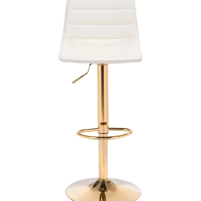 Pierce Barstool White/Gold - ZM Home 4 Pierce Barstool White/Gold - ZM Home - Image 2