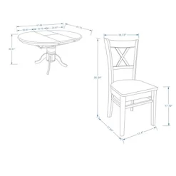 Glenwillow Home Oval Butterfly Leaf Dining Table + Cross Back Dining Chairs Dining Set -Baxton Studio Store GUEST 70ba00d1 b208 41ad ac96 6e7f9ed4b0cd