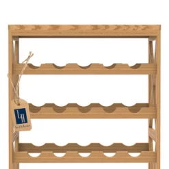 Hastings Home 25-Bottle Holder Freestanding Wine Rack With Tabletop, Brown -Baxton Studio Store GUEST 71523bba a1ce 4948 a73d e3d9ec64a157