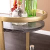 Lyflon Rolling Bar Cart Black/Gold - Aiden Lane -Baxton Studio Store GUEST 71f2f615 bdb2 4b7d 8621 ab6cb000919d