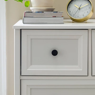 Farmhouse 5 Drawer Grooved Tall Storage Dresser White - Saracina Home 11 Farmhouse 5 Drawer Grooved Tall Storage Dresser White - Saracina Home - Image 9