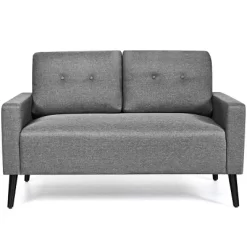 Costway Modern Loveseat Sofa 55'' Upholstered Chair Couch With Soft Cloth Cushion Grey -Baxton Studio Store GUEST 73565c5c 9e99 4202 a8ab 0f9b5920eea8