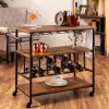 Best Choice Products 45in Industrial Wood Shelf Bar & Wine Storage Service Cart W/ Bottle & Glass Racks, Locking Wheels -Baxton Studio Store GUEST 73dd792e dfc7 4651 b272 5273c03aaef3