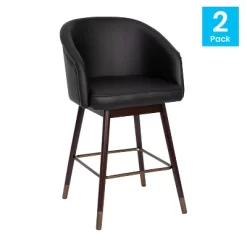 Flash Furniture Margo Commercial Grade Mid-Back Modern Barstool With Beechwood Legs And Curved Back - Set Of 2 -Baxton Studio Store GUEST 7441e761 df12 4adc a354 ae38cff17c62