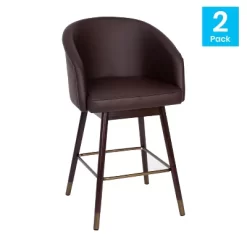 Flash Furniture Margo Commercial Grade Mid-Back Modern Barstool With Beechwood Legs And Curved Back - Set Of 2 -Baxton Studio Store GUEST 751bde51 2ea4 4ed3 af57 6f7d6e09175d