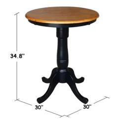 Set Of 3 30" Round Dining Table With 2 Madrid Chairs Black/Red Set - International Concepts -Baxton Studio Store GUEST 7523585a 5e1c 4f35 98e2 b74ae13bbb0f
