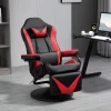 HOMCOM Gaming Recliner, Racing Style Video Gaming Chair With Adjustable Backrest And Footrest, High Back Swivel Computer Chair With Lumbar Support And Headrest -Baxton Studio Store GUEST 757ed44f 6a67 4f3b bac3 fff9fa947081