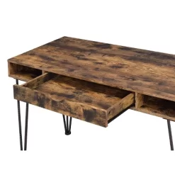 Olvera 1 Drawer Writing Desk With Steel Rebar Base Antique Nutmeg - Coaster -Baxton Studio Store GUEST 761deb25 ec46 4171 b849 d08393a12560