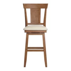 29" South Hill Panel Back Wood Swivel Height Barstool - Inspire Q