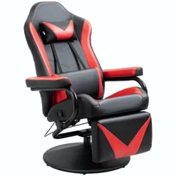 HOMCOM Gaming Recliner, Racing Style Video Gaming Chair With Adjustable Backrest And Footrest, High Back Swivel Computer Chair With Lumbar Support And Headrest -Baxton Studio Store GUEST 76827985 1191 4c18 bab7 d85ff29ff46f
