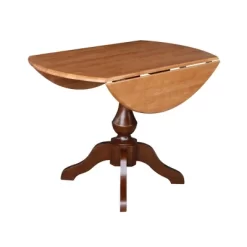 30.3" Gracelyn Round Dual Drop Leaf Pedestal Extendable Dining Table Cinnamon/Espresso - International Concepts -Baxton Studio Store GUEST 771cf4fb 16f0 4385 a384 bee9bac4c8c8