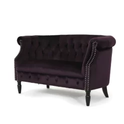 Milani Scroll Arm Loveseat - Christopher Knight Home -Baxton Studio Store GUEST 786dc452 8cb5 4ec7 a5b8 1cf12f9c6bf7