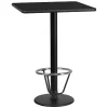 Emma And Oliver 30" Square Black Laminate Bar Table Top-18"RD Base/Foot Ring -Baxton Studio Store GUEST 78e8a30b 5065 4b6d b712 197059ea120c