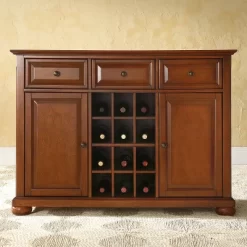 Alexandria Sideboard Cabinet With Wine Storage Cherry - Crosley