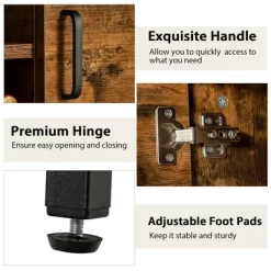 Costway Industrial Kitchen Buffet Sideboard 2-Door Console Table W/Open Shelf Wine Rack -Baxton Studio Store GUEST 7b7d7d55 c851 4c2f bd26 d965aae7b0b1