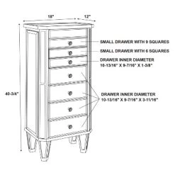 Aislin Jewelry Armoire Mirror/Silver - Powell Company -Baxton Studio Store GUEST 7b7eb4a4 13b5 471e a63e 43edde7c4d38