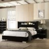 2pc Shorehaven Contemporary Nightstand And Bed Set Black/Chrome - MiBasics