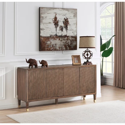 Ryker Mid-Century Modern 4 Door Storage Credenza/Sideboard Dark Brown - Treasure Trove 7 Ryker Mid-Century Modern 4 Door Storage Credenza/Sideboard Dark Brown - Treasure Trove - Image 5