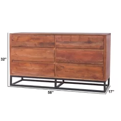 Wooden Dresser Or Display Unit With Metal Base Brown And Black - The Urban Port -Baxton Studio Store GUEST 7c62d048 37e1 47a3 b85c c79cea8b0b0f