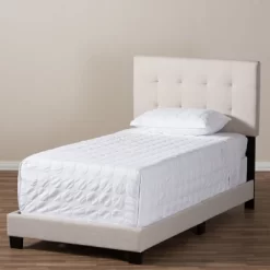Twin Brookfield Modern And Contemporary Fabric Upholstered Bed Beige - Baxton Studio 14 Twin Brookfield Modern And Contemporary Fabric Upholstered Bed Beige - Baxton Studio -Baxton Studio Store GUEST 7c7c5a8d aa0c 4be0 8325 69074312e4cd