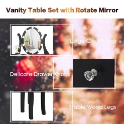 Costway Vanity Table Set W/10 Light Bulbs And Touch Switch Makeup Dressing Table -Baxton Studio Store GUEST 7ce6c29d b618 4c91 a568 b1c79533b3ec