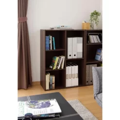 IRIS USA 5-Compartment Wood Organizer Bookcase Storage Shelf