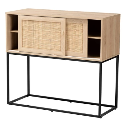 Amelia Wood Rattan Sideboard Buffet Dining Cabinet Natural Brown/Black - Baxton Studio 4 Amelia Wood Rattan Sideboard Buffet Dining Cabinet Natural Brown/Black - Baxton Studio - Image 2
