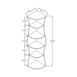 70.8" Ronni Contemporary 5 Shelf Corner Bookcase Walnut - HOMES: Inside + Out -Baxton Studio Store GUEST 80a2dfa7 0a87 4ef4 b11b 86d1d9f54dcf