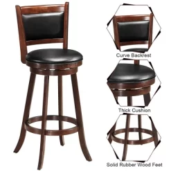 Costway 5pcs Pub Table Set 30'' Round Bar Height Table & 4pcs Swivel Bar Stools -Baxton Studio Store GUEST 80f0c6e5 8b06 4f9e b1e8 9dfaf227cba3
