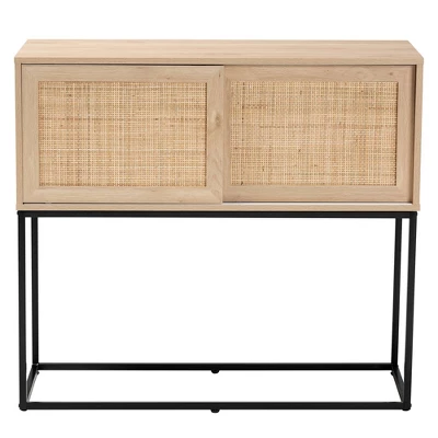 Amelia Wood Rattan Sideboard Buffet Dining Cabinet Natural Brown/Black - Baxton Studio 3 Amelia Wood Rattan Sideboard Buffet Dining Cabinet Natural Brown/Black - Baxton Studio