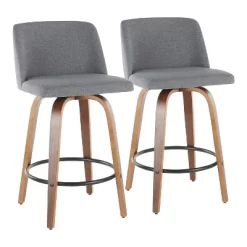 Set Of 2 Toriano Mid-Century Modern Counter Height Barstools - LumiSource -Baxton Studio Store GUEST 82671a2c 268a 4edf beaf 6ae6acd49b3e