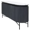 Granite Top And Metal Legs Racetrack Sideboard Cabinet White/Charcoal - StyleCraft -Baxton Studio Store GUEST 82a9f96c 2281 4135 a816 2a9235d94d37