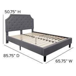 Merrick Lane Platform Bed With Slatted Support Contemporary Tufted Upholstery With Accent Nail Trim 22 Merrick Lane Platform Bed With Slatted Support Contemporary Tufted Upholstery With Accent Nail Trim -Baxton Studio Store GUEST 832bb900 0aeb 4955 b011 4fbd2f4b4864