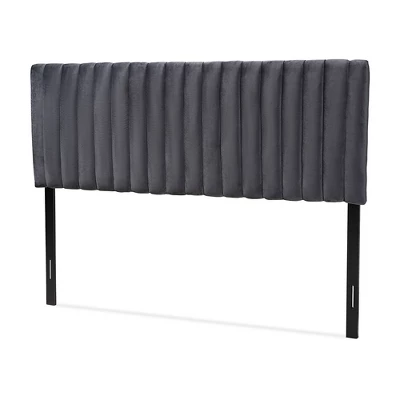 Emile Velvet Fabric Upholstered And Wood Headboard - Baxton Studio 5 Emile Velvet Fabric Upholstered And Wood Headboard - Baxton Studio - Image 3