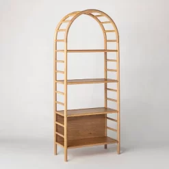 72" Holladay Curved Wooden Bookcase - Threshold™ Designed With Studio McGee -Baxton Studio Store GUEST 84aacca0 2437 4d03 8b04 6e3f30c27fb1