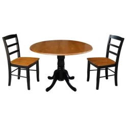 Set Of 3 42" Dual Table With 2 Madrid Chairs Dining Sets Black/Red - International Concepts -Baxton Studio Store GUEST 86019daa 461e 43e4 8e33 00506ece1c6b