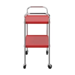 2 Tier Serving Cart Red/Silver - Room And Joy -Baxton Studio Store GUEST 861bb5fc 3371 45a0 86c5 3b278f9a704a