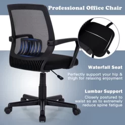 Costway Mid-Back Office Executive Chair Mesh Chair Height Adjustable W/ Lumbar Support -Baxton Studio Store GUEST 874e5304 6f06 4c5a a905 6042c855cec8