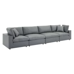 Commix Down Filled Overstuffed Vegan Leather 4 Seater Sofa - Modway