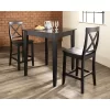 3pc Pub Dining Set With X-Back Stools Black - Crosley -Baxton Studio Store GUEST 8b471abf 9fb0 4e78 a524 a65d7a08b60c