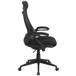 Emma And Oliver High Back Black Mesh Executive Swivel Office Chair With Flip-Up Arms -Baxton Studio Store GUEST 8b52b357 10f3 48e2 8c86 cb64794ca0ff
