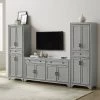 3pc Tara Entertainment Set With Closed Storage Distressed Gray - Crosley