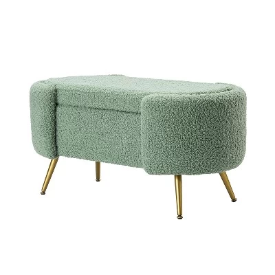 Alina Storage Bench With Metal Legs For Bedroom | ARTFUL LIVING DESIGN 4 Alina Storage Bench With Metal Legs For Bedroom | ARTFUL LIVING DESIGN - Image 2