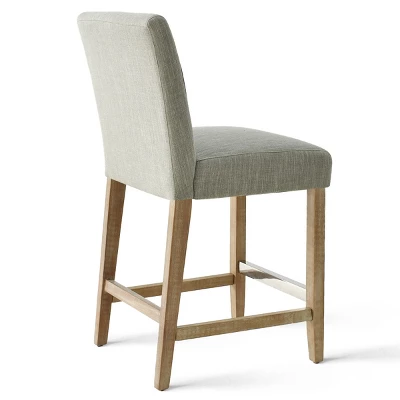 North 26.5" Seat Height Upholstered Counter Height Stool With Rubberwood Legs And Stainless Steel Foot Rest(Set Of 2) -The Pop Maison 6 North 26.5" Seat Height Upholstered Counter Height Stool With Rubberwood Legs And Stainless Steel Foot Rest(Set Of 2) -The Pop Maison - Image 4